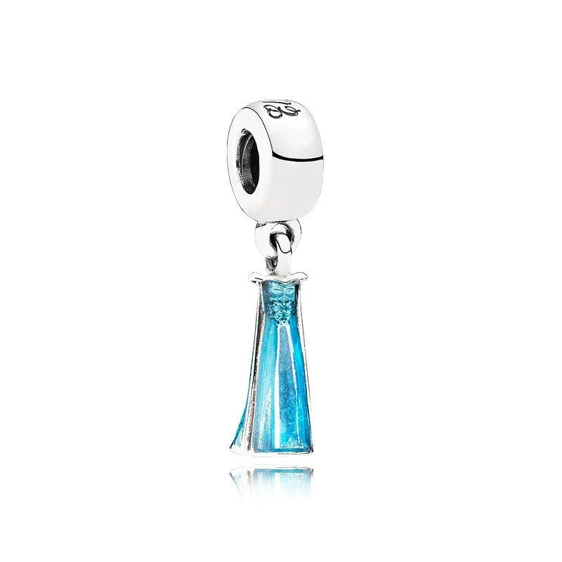 Disney Pandora Jewellery Elsa Mermaid Princess Dress Charm – 925 Sterling Silver Bead for Bracelets - Carlislecarat