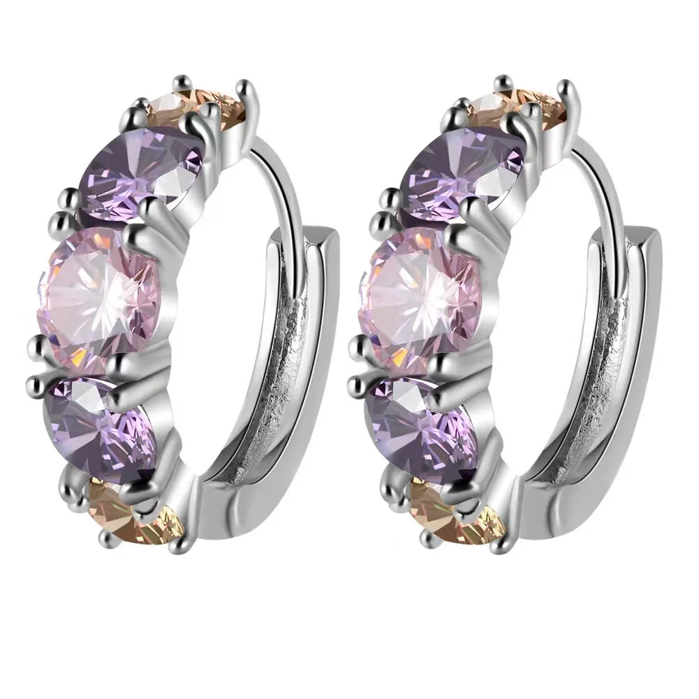 Cubic Zirconia Hoop Earrings – Luxury Blue Hoops for Women, Wedding & Party Jewelry - Hipskart