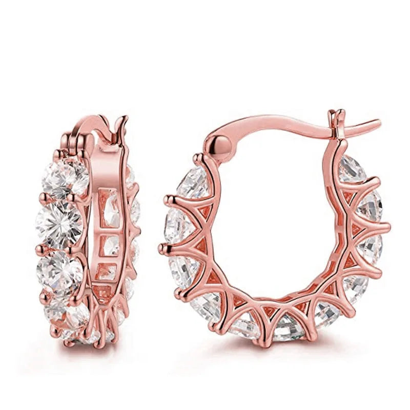 Cubic Zirconia Hoop Earrings – Luxury Blue Hoops for Women, Wedding & Party Jewelry - Hipskart