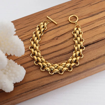 Gold Necklace and Bracelet Set – Elegant 18K Gold Chain Link Jewelry - Carlislecarat