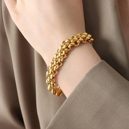 Gold Necklace and Bracelet Set – Elegant 18K Gold Chain Link Jewelry - Carlislecarat