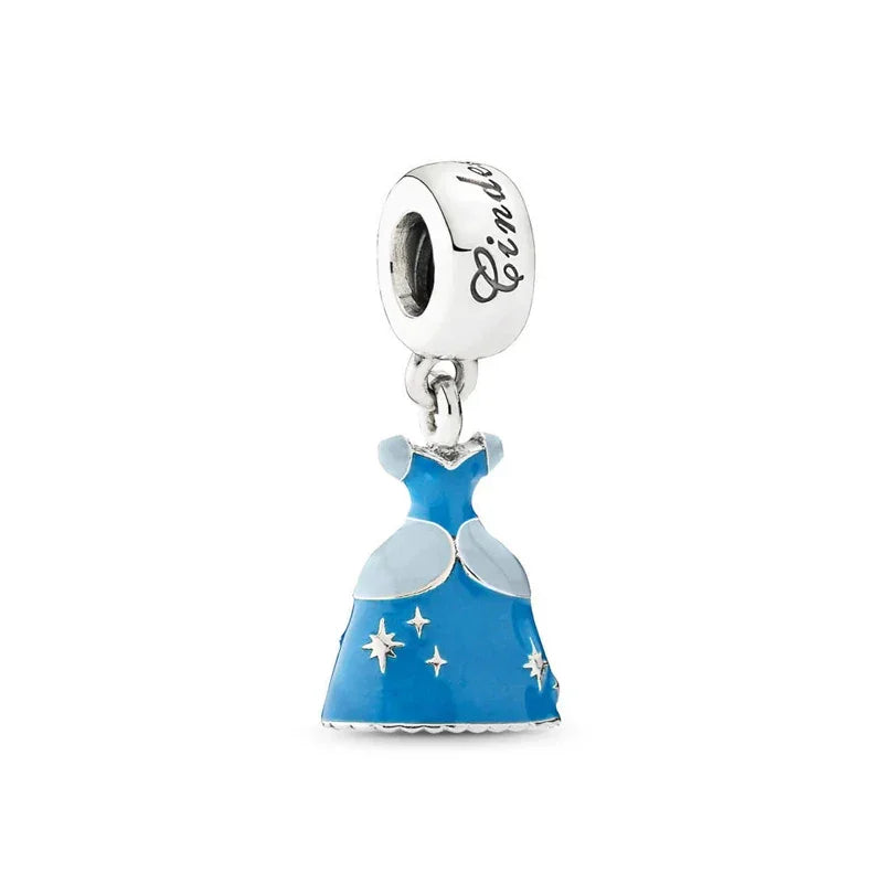 Disney Pandora Jewellery Elsa Mermaid Princess Dress Charm – 925 Sterling Silver Bead for Bracelets - Carlislecarat