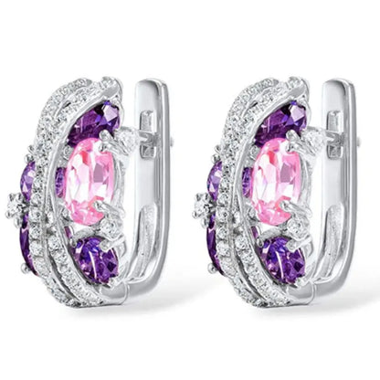 Cubic Zirconia Hoop Earrings – Luxury Blue Hoops for Women, Wedding & Party Jewelry - Carlislecarat