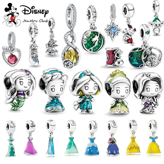 Disney Pandora Jewellery Elsa Mermaid Princess Dress Charm – 925 Sterling Silver Bead for Bracelets - Carlislecarat