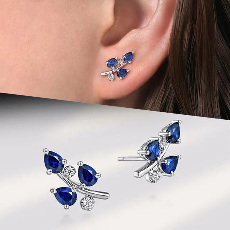 Cubic Zirconia Hoop Earrings – Luxury Blue Hoops for Women, Wedding & Party Jewelry - Carlislecarat