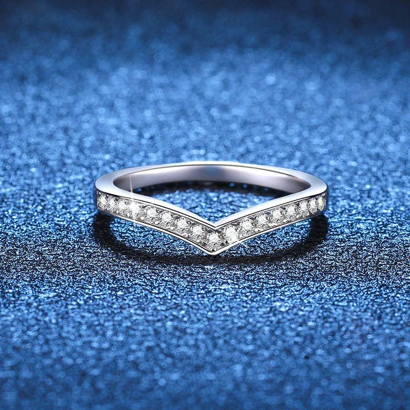 Moissanite Ring – 925 Sterling Silver Diamond Band for Women, Wedding & Engagement Jewelry - Carlislecarat
