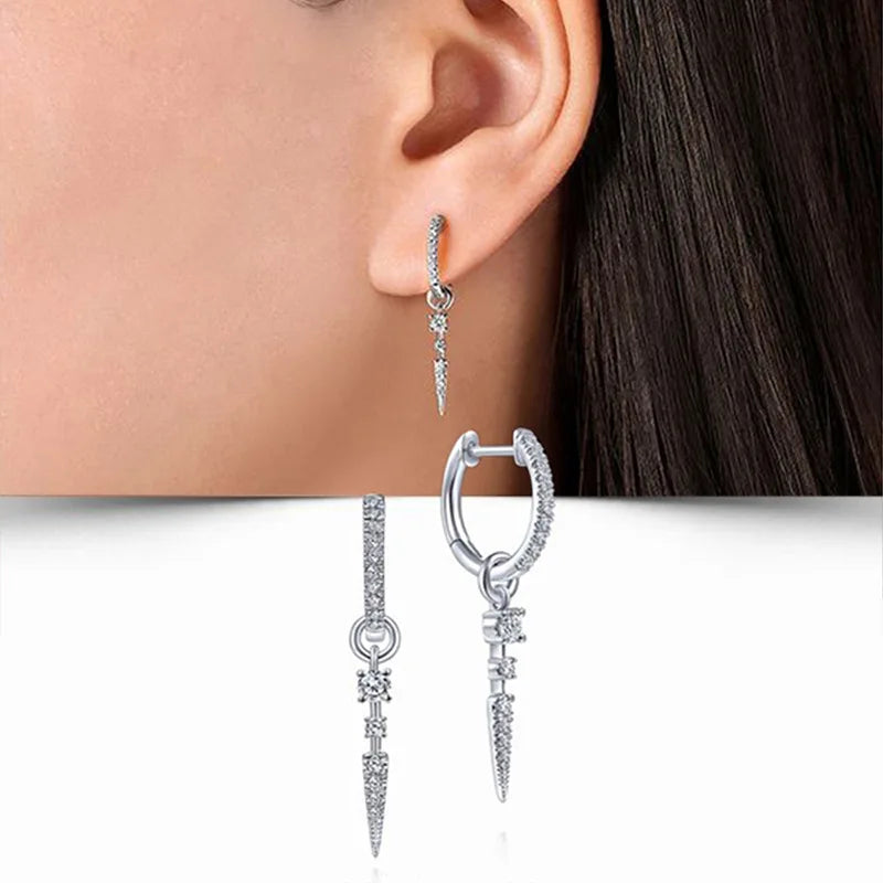 Cubic Zirconia Hoop Earrings – Luxury Blue Hoops for Women, Wedding & Party Jewelry - Carlislecarat