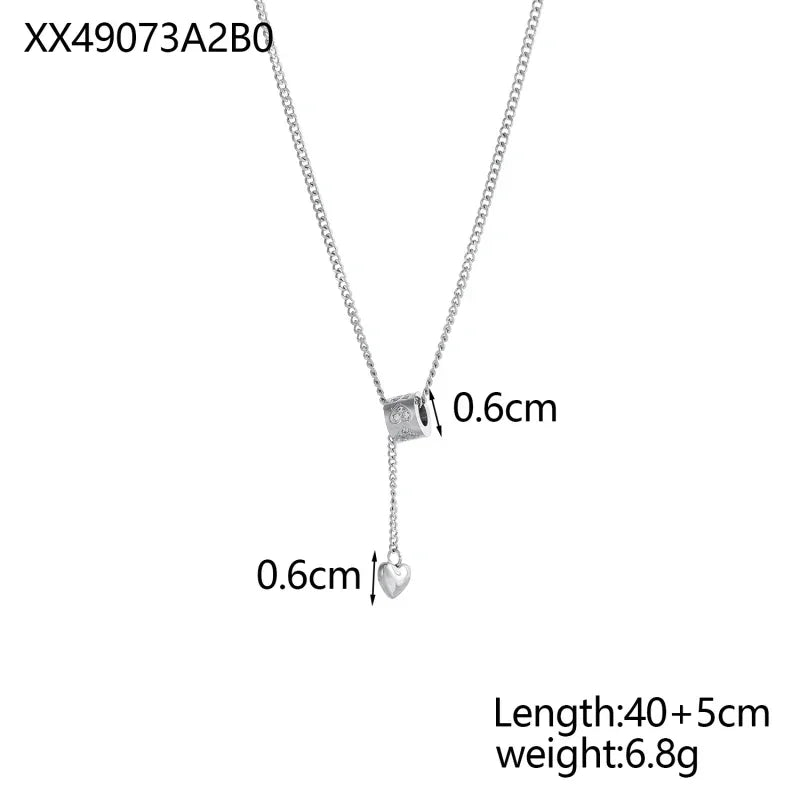 Non Tarnish Necklace - Luxurious Fashion Crystal Rhombus Necklace with Ring Pendant Gold Color Jewelry for Women - Carlislecarat