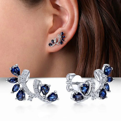 Cubic Zirconia Hoop Earrings – Luxury Blue Hoops for Women, Wedding & Party Jewelry - Carlislecarat
