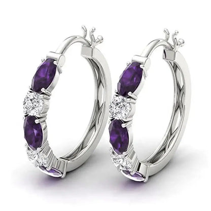 Cubic Zirconia Hoop Earrings – Luxury Blue Hoops for Women, Wedding & Party Jewelry - Hipskart