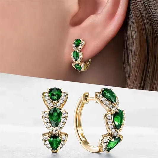 Cubic Zirconia Hoop Earrings – Luxury Blue Hoops for Women, Wedding & Party Jewelry - Carlislecarat