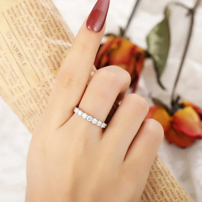 Moissanite Ring – 925 Sterling Silver Diamond Band for Women, Wedding & Engagement Jewelry - Carlislecarat