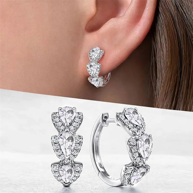 Cubic Zirconia Hoop Earrings – Luxury Blue Hoops for Women, Wedding & Party Jewelry - Hipskart