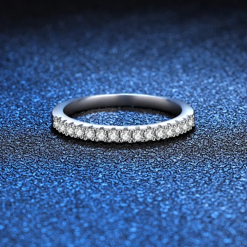 Moissanite Ring – 925 Sterling Silver Diamond Band for Women, Wedding & Engagement Jewelry - Carlislecarat