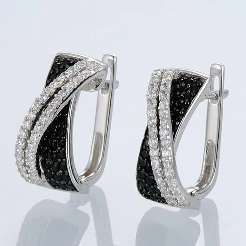 Cubic Zirconia Hoop Earrings – Luxury Blue Hoops for Women, Wedding & Party Jewelry - Carlislecarat