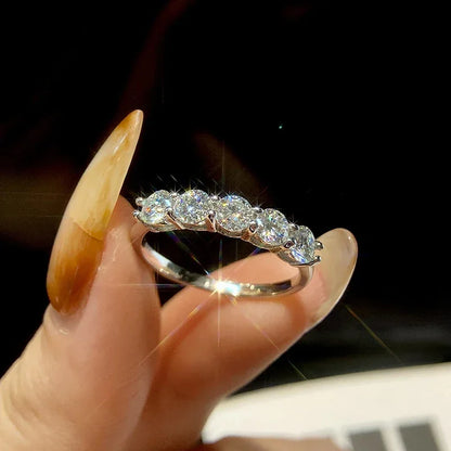 Moissanite Ring – 925 Sterling Silver Diamond Band for Women, Wedding & Engagement Jewelry - Carlislecarat