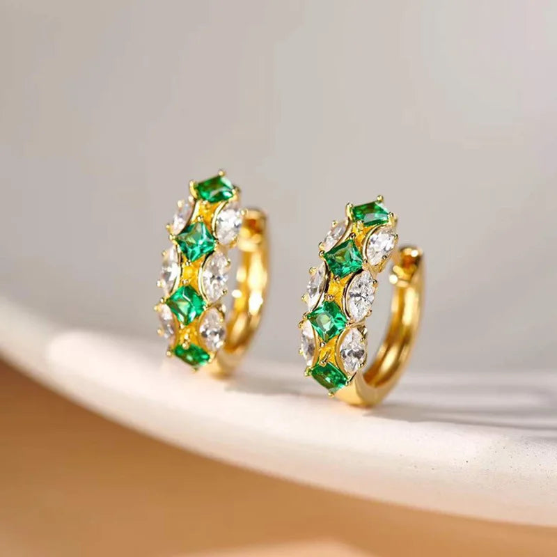 Cubic Zirconia Hoop Earrings – Luxury Blue Hoops for Women, Wedding & Party Jewelry - Hipskart