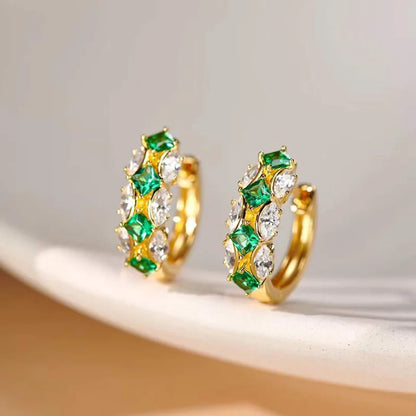 Cubic Zirconia Hoop Earrings – Luxury Blue Hoops for Women, Wedding & Party Jewelry - Hipskart