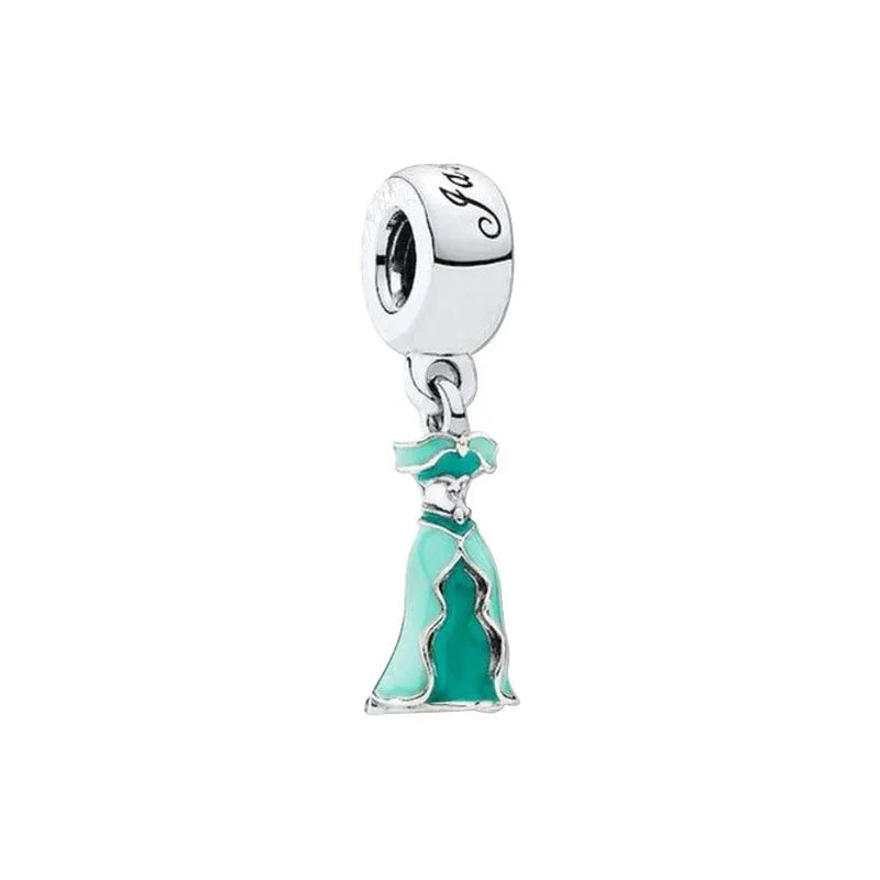 Disney Pandora Jewellery Elsa Mermaid Princess Dress Charm – 925 Sterling Silver Bead for Bracelets - Carlislecarat
