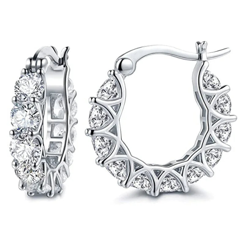Cubic Zirconia Hoop Earrings – Luxury Blue Hoops for Women, Wedding & Party Jewelry - Hipskart