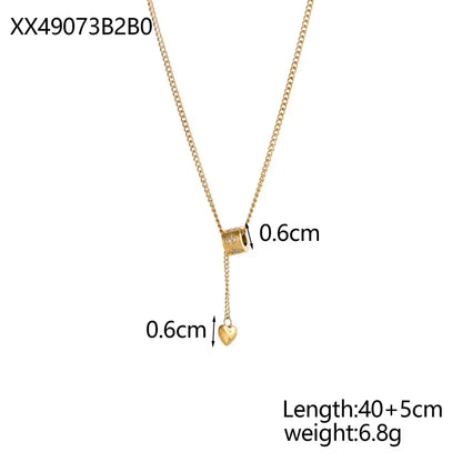 Non Tarnish Necklace - Luxurious Fashion Crystal Rhombus Necklace with Ring Pendant Gold Color Jewelry for Women - Carlislecarat
