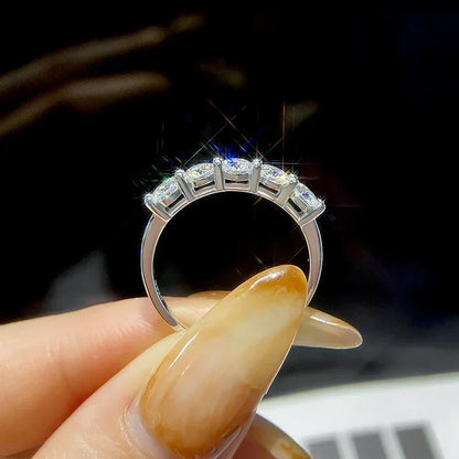 Moissanite Ring – 925 Sterling Silver Diamond Band for Women, Wedding & Engagement Jewelry - Carlislecarat