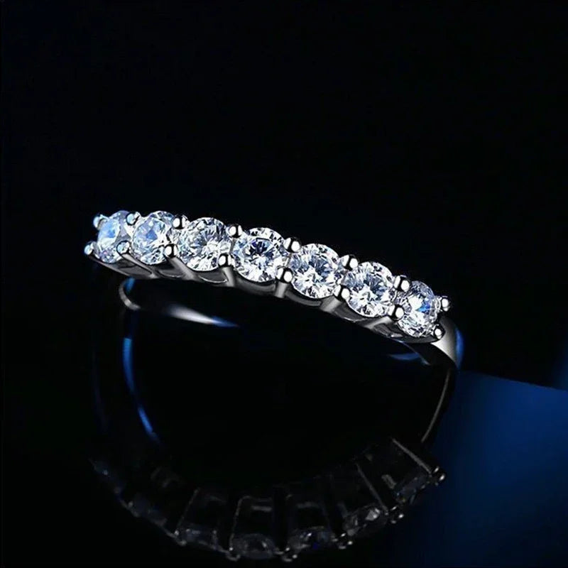 Moissanite Ring – 925 Sterling Silver Diamond Band for Women, Wedding & Engagement Jewelry - Carlislecarat