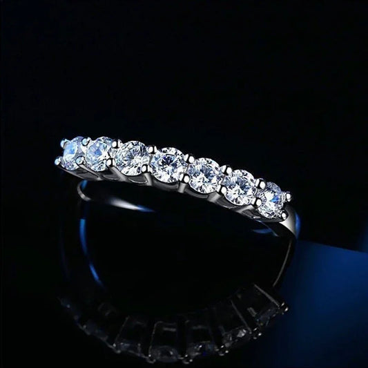 Moissanite Ring – 925 Sterling Silver Diamond Band for Women, Wedding & Engagement Jewelry - Carlislecarat