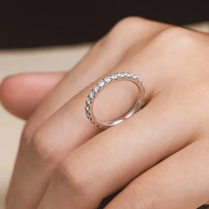 Moissanite Ring – 925 Sterling Silver Diamond Band for Women, Wedding & Engagement Jewelry - Carlislecarat
