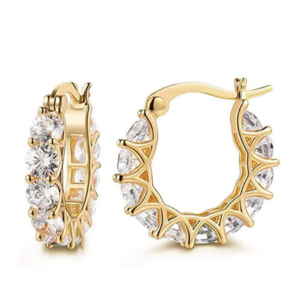 Cubic Zirconia Hoop Earrings – Luxury Blue Hoops for Women, Wedding & Party Jewelry - Hipskart