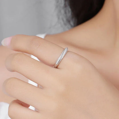 Moissanite Ring – 925 Sterling Silver Diamond Band for Women, Wedding & Engagement Jewelry - Carlislecarat