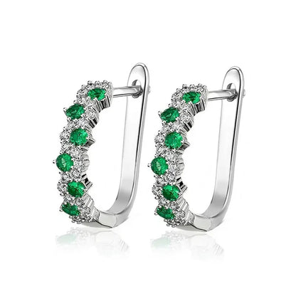 Cubic Zirconia Hoop Earrings – Luxury Blue Hoops for Women, Wedding & Party Jewelry - Carlislecarat