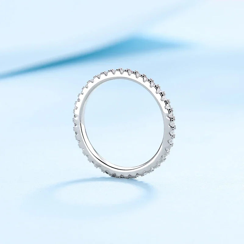Moissanite Ring – 925 Sterling Silver Diamond Band for Women, Wedding & Engagement Jewelry - Carlislecarat