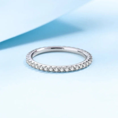 Moissanite Ring – 925 Sterling Silver Diamond Band for Women, Wedding & Engagement Jewelry - Carlislecarat