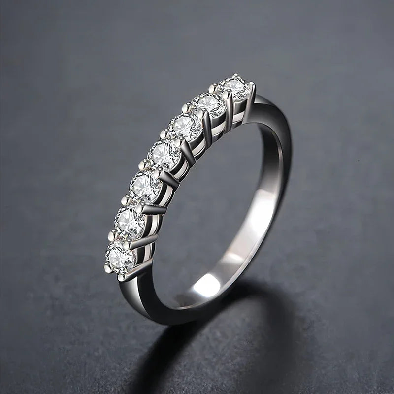 Moissanite Ring – 925 Sterling Silver Diamond Band for Women, Wedding & Engagement Jewelry - Carlislecarat