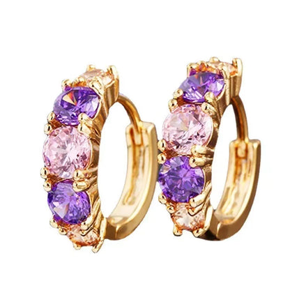 Cubic Zirconia Hoop Earrings – Luxury Blue Hoops for Women, Wedding & Party Jewelry - Carlislecarat
