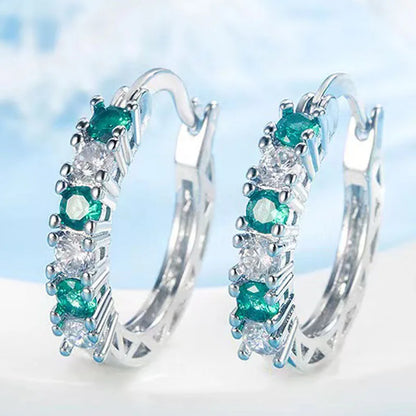 Cubic Zirconia Hoop Earrings – Luxury Blue Hoops for Women, Wedding & Party Jewelry - Hipskart