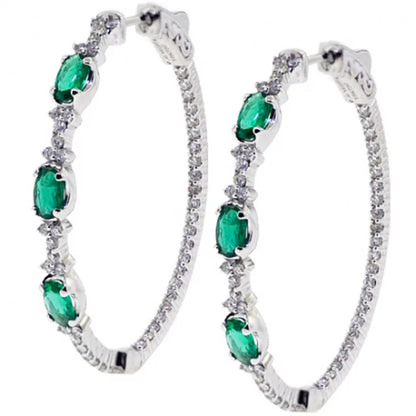 Cubic Zirconia Hoop Earrings – Luxury Blue Hoops for Women, Wedding & Party Jewelry - Hipskart