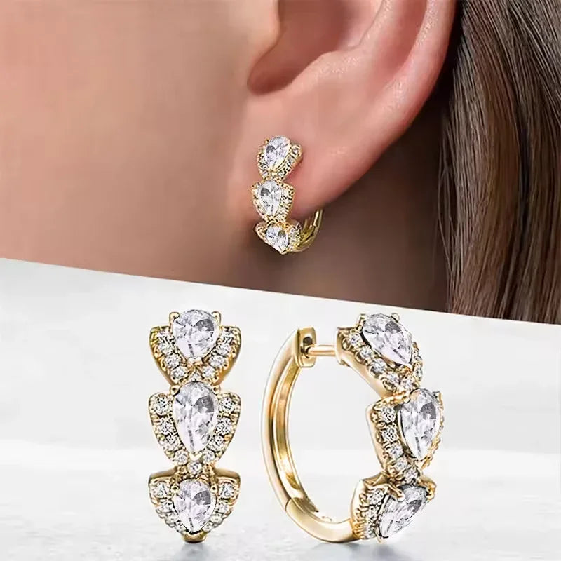 Cubic Zirconia Hoop Earrings – Luxury Blue Hoops for Women, Wedding & Party Jewelry - Carlislecarat