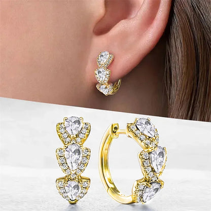Cubic Zirconia Hoop Earrings – Luxury Blue Hoops for Women, Wedding & Party Jewelry - Hipskart