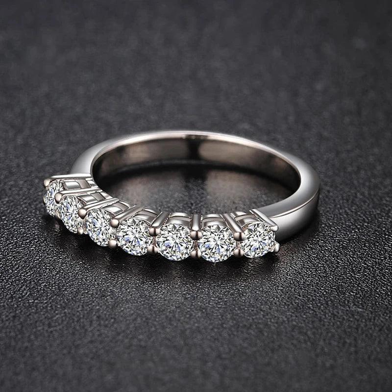 Moissanite Ring – 925 Sterling Silver Diamond Band for Women, Wedding & Engagement Jewelry - Carlislecarat