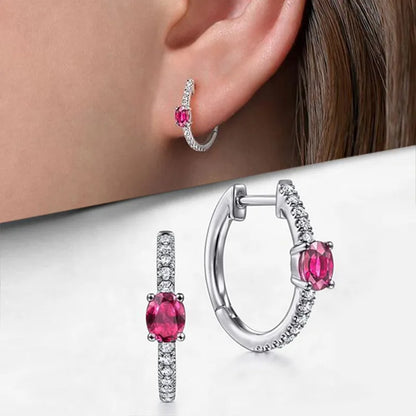 Cubic Zirconia Hoop Earrings – Luxury Blue Hoops for Women, Wedding & Party Jewelry - Carlislecarat
