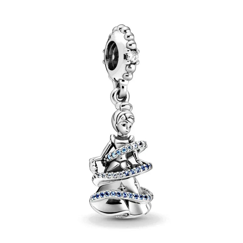 Disney Pandora Jewellery Elsa Mermaid Princess Dress Charm – 925 Sterling Silver Bead for Bracelets - Carlislecarat