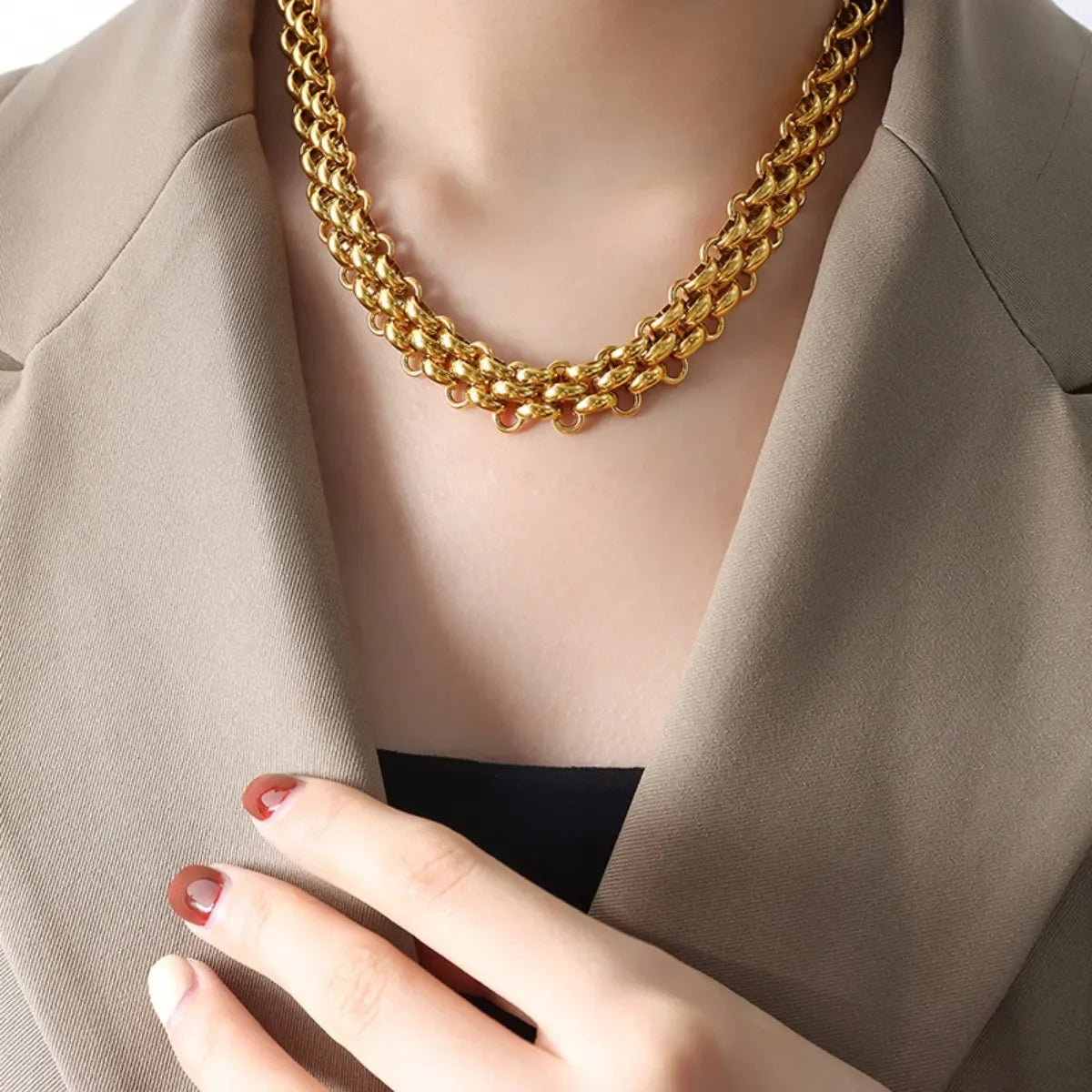 Gold Necklace and Bracelet Set – Elegant 18K Gold Chain Link Jewelry - Carlislecarat